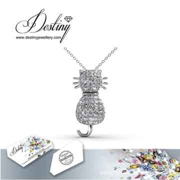 Destiny Jewellery Crystal From Swarovski Kitty Pendant & Necklace